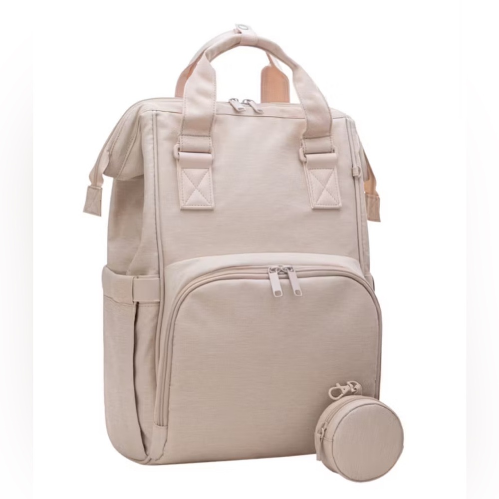 NWT Diaper Backpack with Baby Changing Mat, Beige